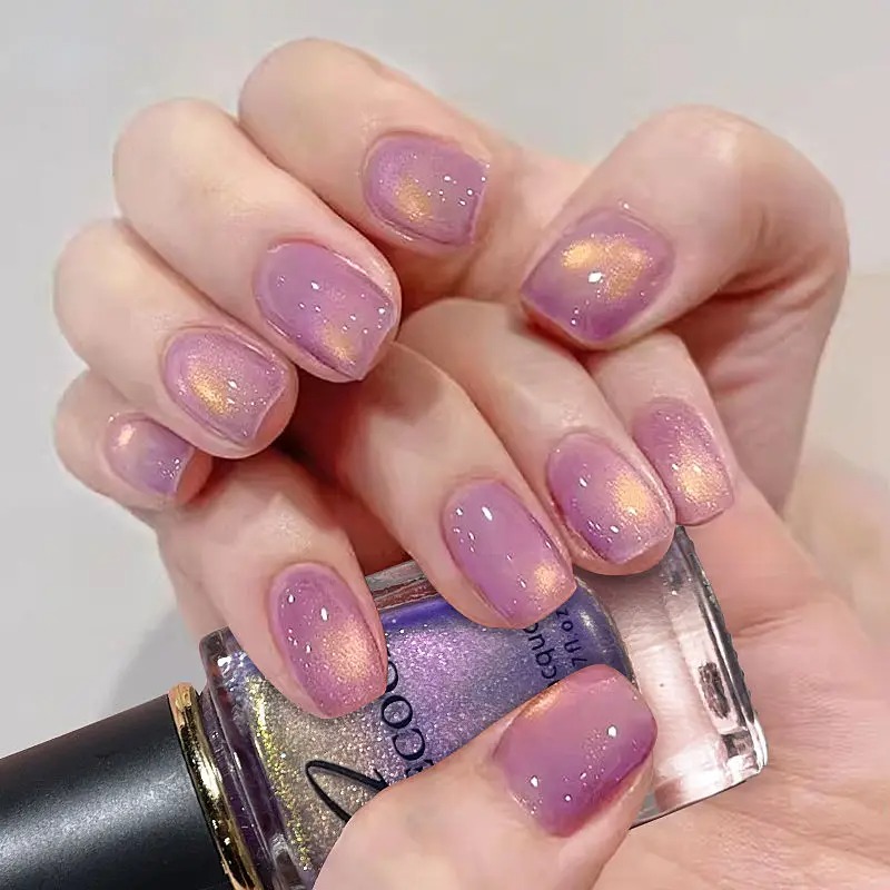 Laser Glitter Nail Polish Rain - Cucumber Cooling Gel review and price