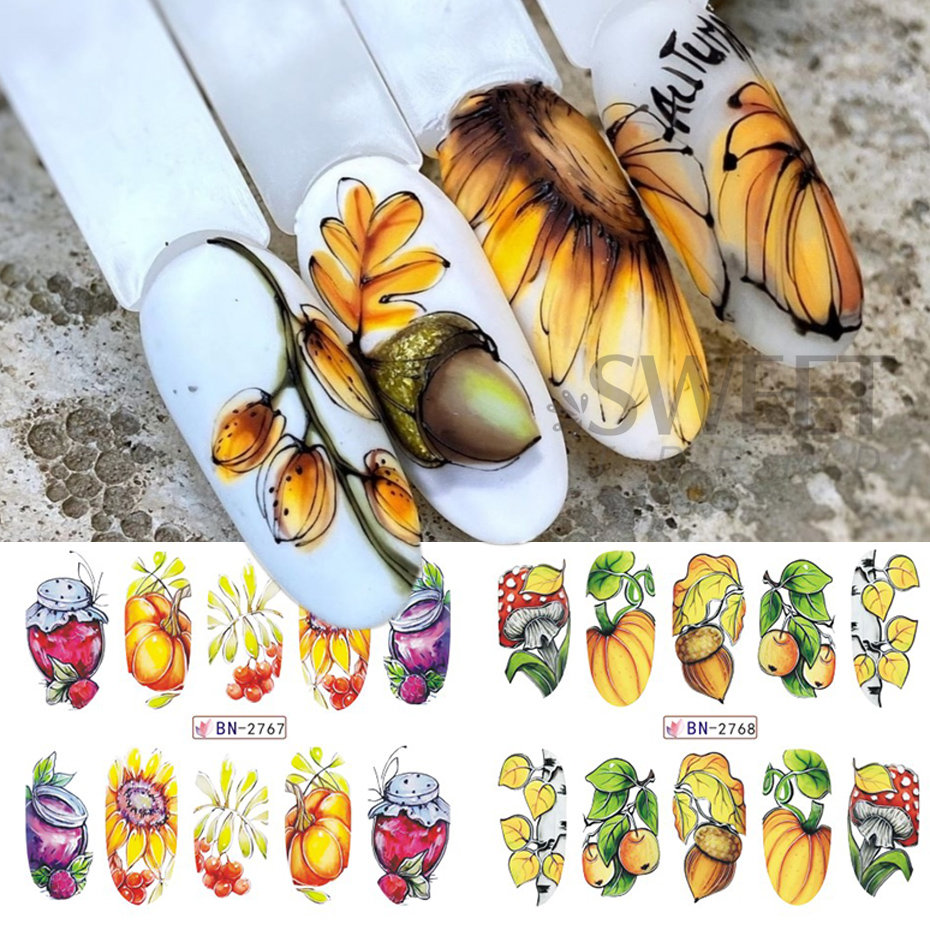12pcs Autumn Nail Stickers Car - Cucumber Cooling Gel review and price