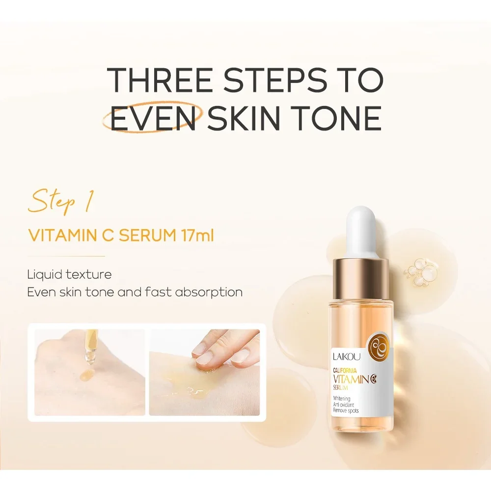 3pcs/Set LAIKOU Vitamin C Faci - Skincare Glad2Glow review and price