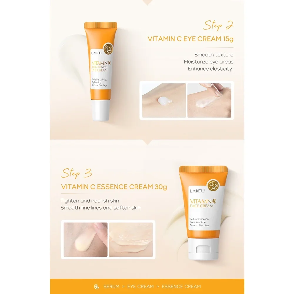 3pcs/Set LAIKOU Vitamin C Faci - Skincare Glad2Glow review and price