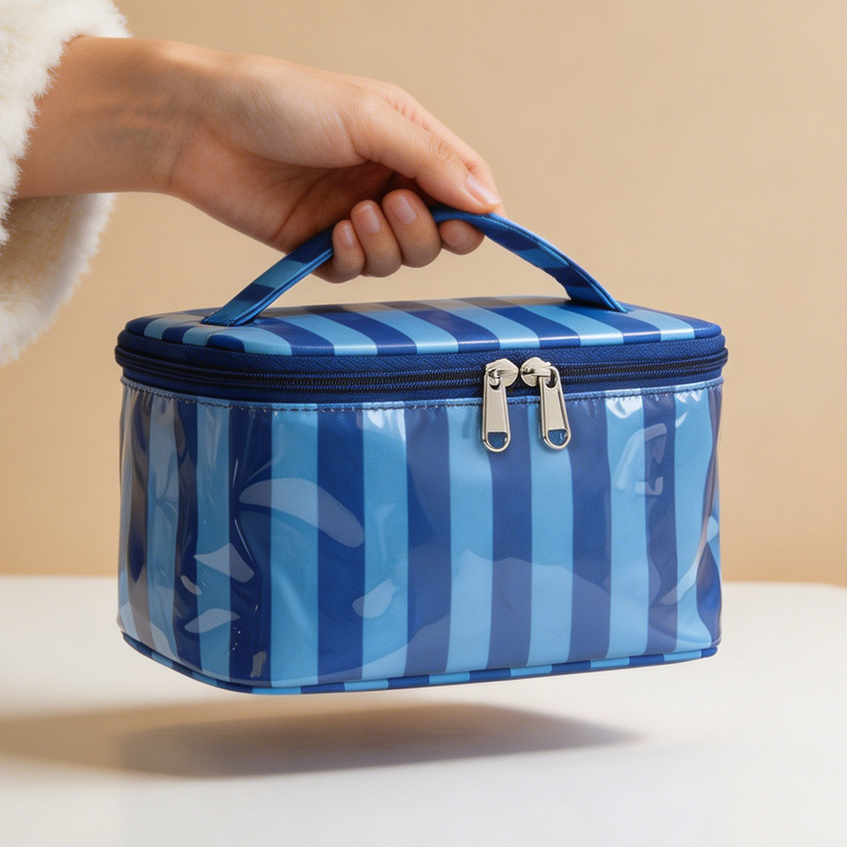 PVC Stripe Large Capacity Cosm - Skincare D'Alba review and price